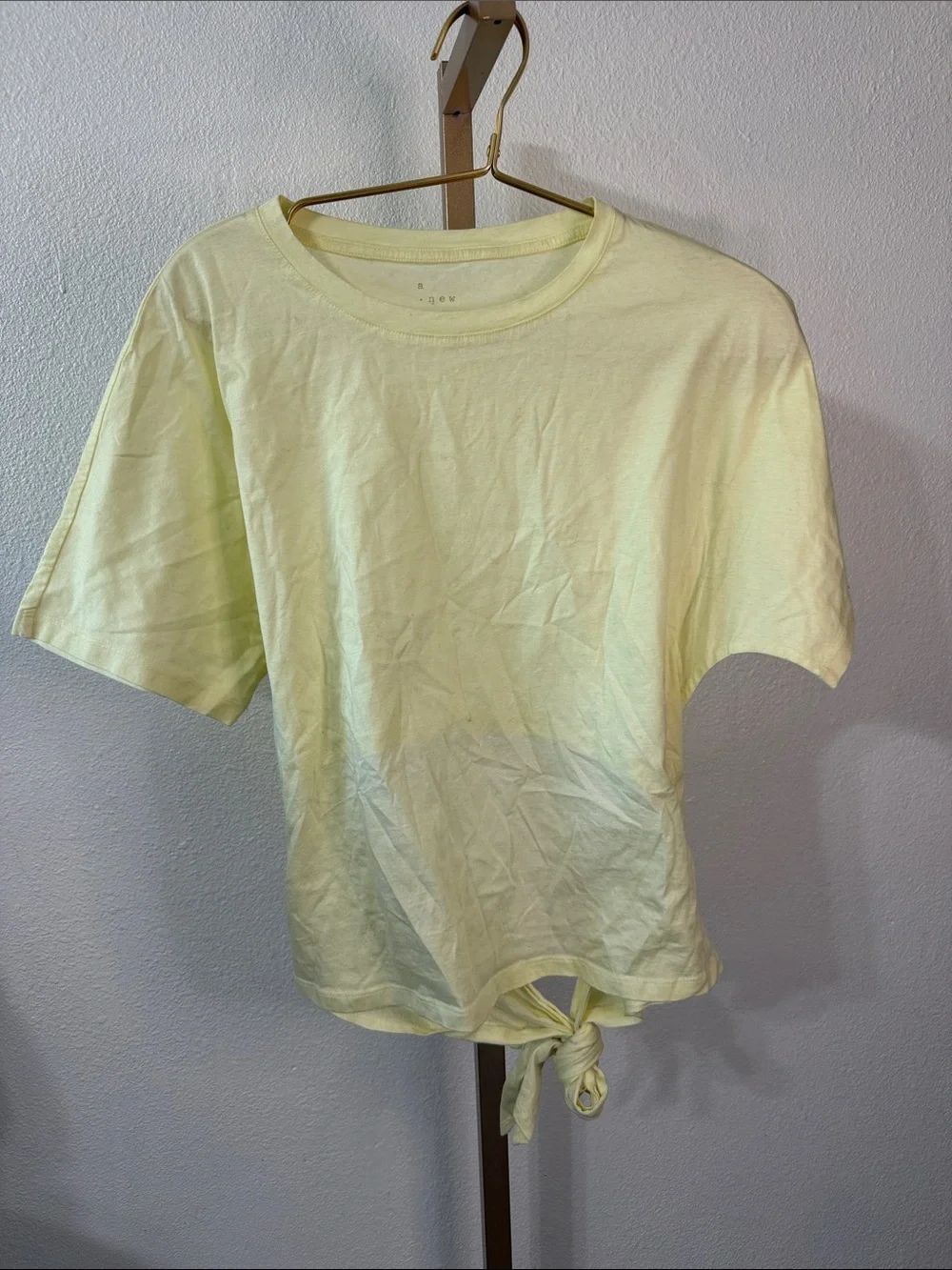 BUTTER Yellow Tie-back Women's Tee- size Small